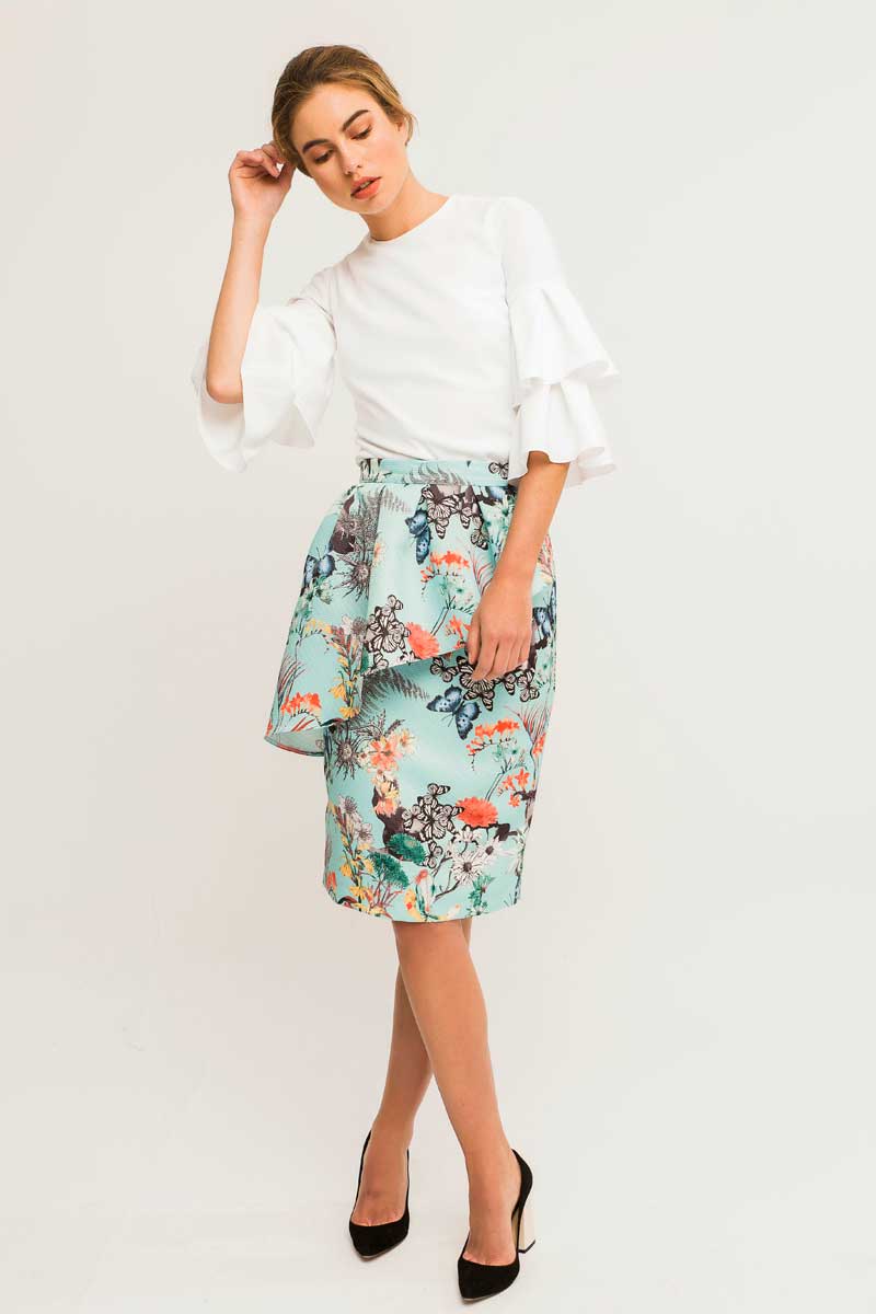 falda peplum estampado callas